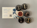 Japanese Sake Bottle Cap Magnets – Handmade Calligraphy Art Set (6 Pieces, Black Edition)❷